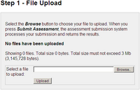Submit Step 1: File upload